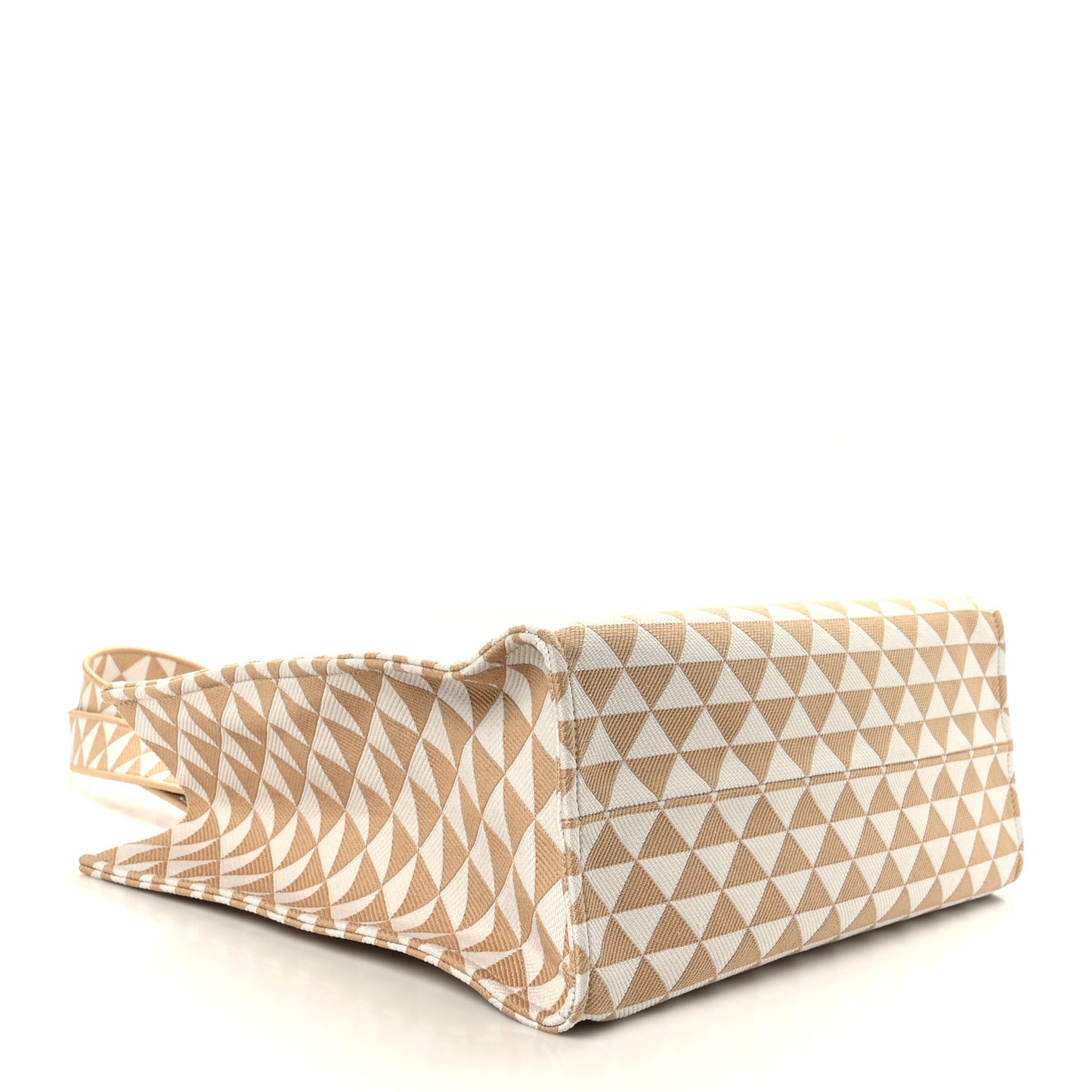 Jacquard Saffiano Triangolo Symbole Embroidered Shopping Tote Corda Talco