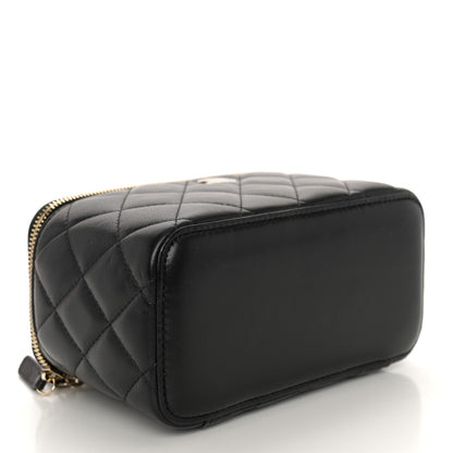 Chanel Lambskin Quilted Small Vanity Case With Chain Black 4 of 10