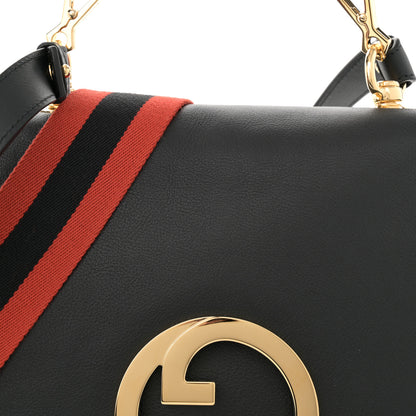 Gucci Roxy Calfskin Web Medium Blondie Shoulder Flap Bag Black 8 of 10