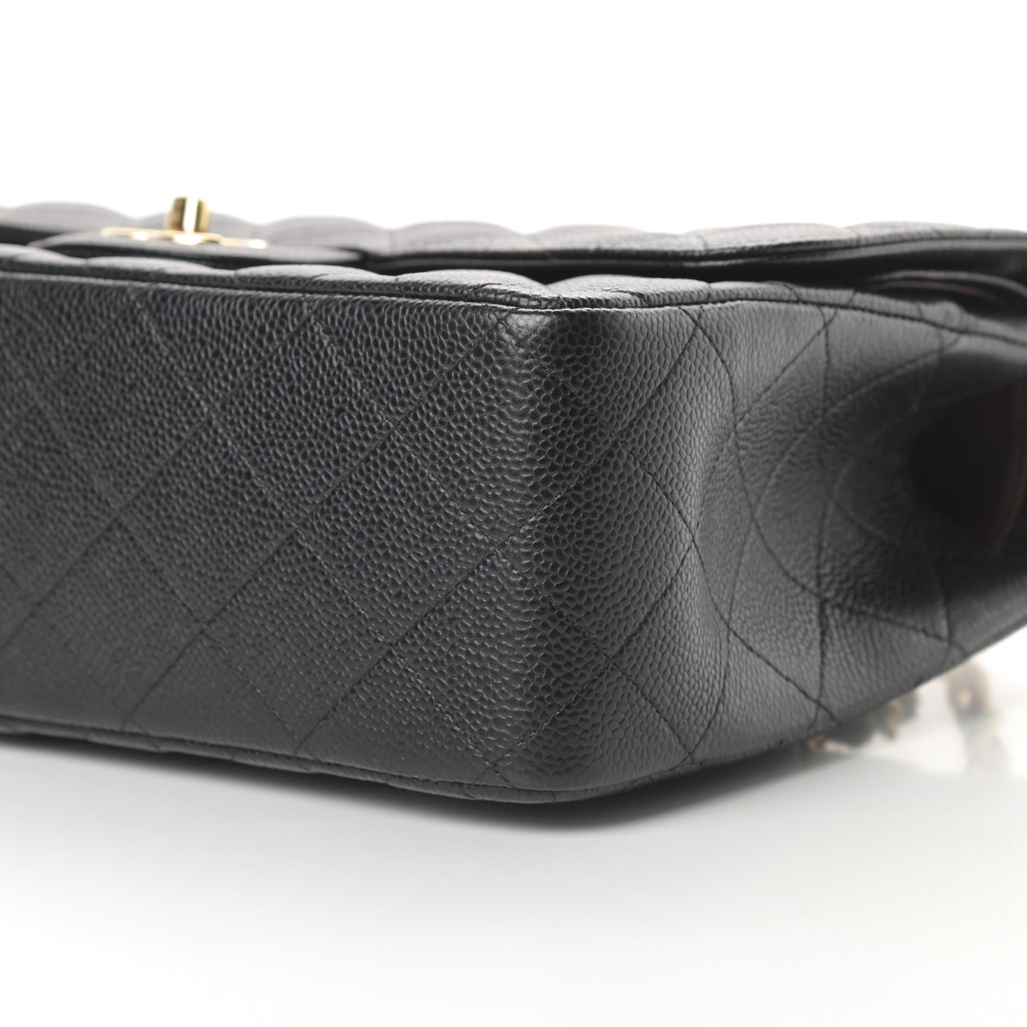 Caviar Quilted Jumbo Double Flap Black