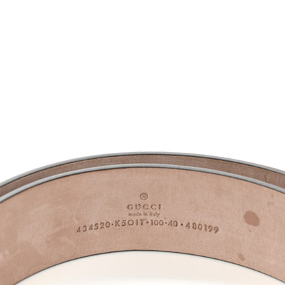 Gucci GG Supreme Monogram Selleria Calfskin Kingsnake 35mm Belt 100 40 Beige Ebony Multicolor Cocoa 3 of 7
