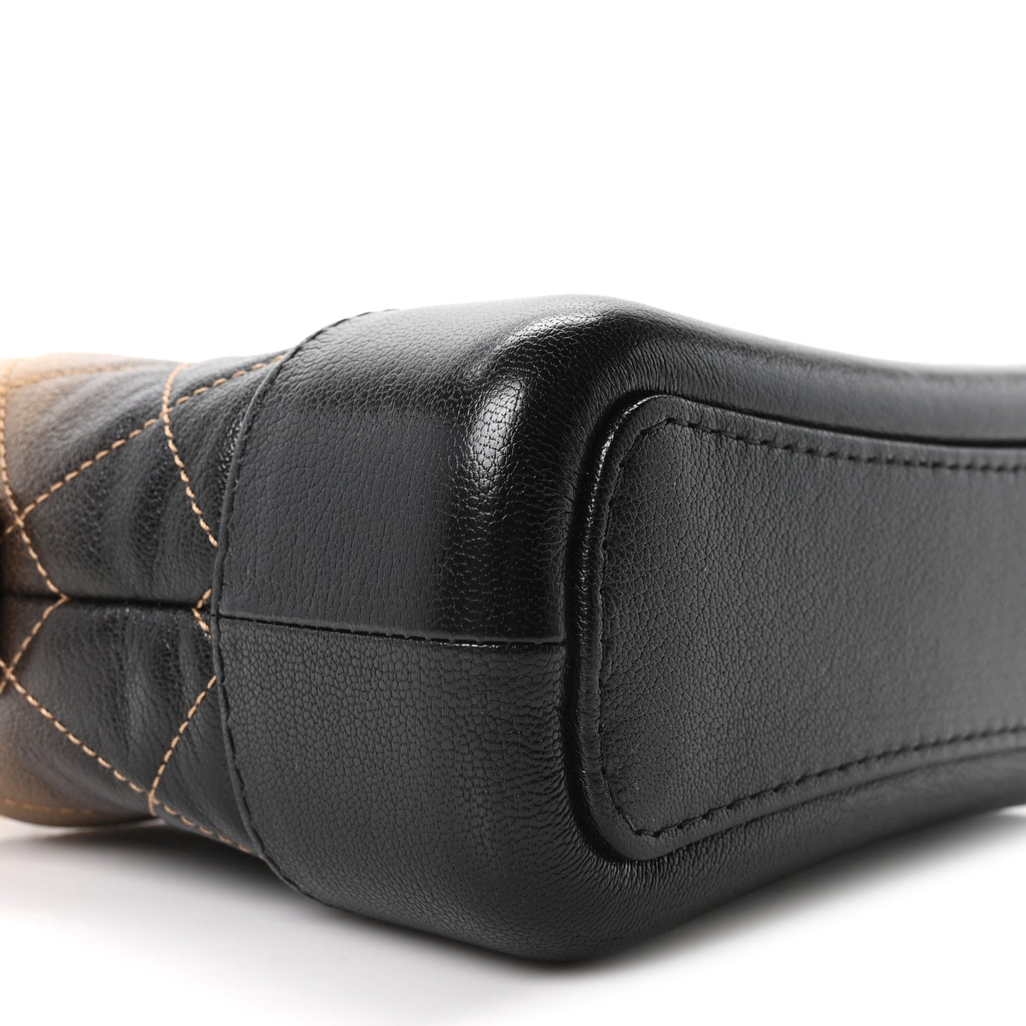 Metallic Goatskin Quilted Small Gabrielle Hobo Gold Black