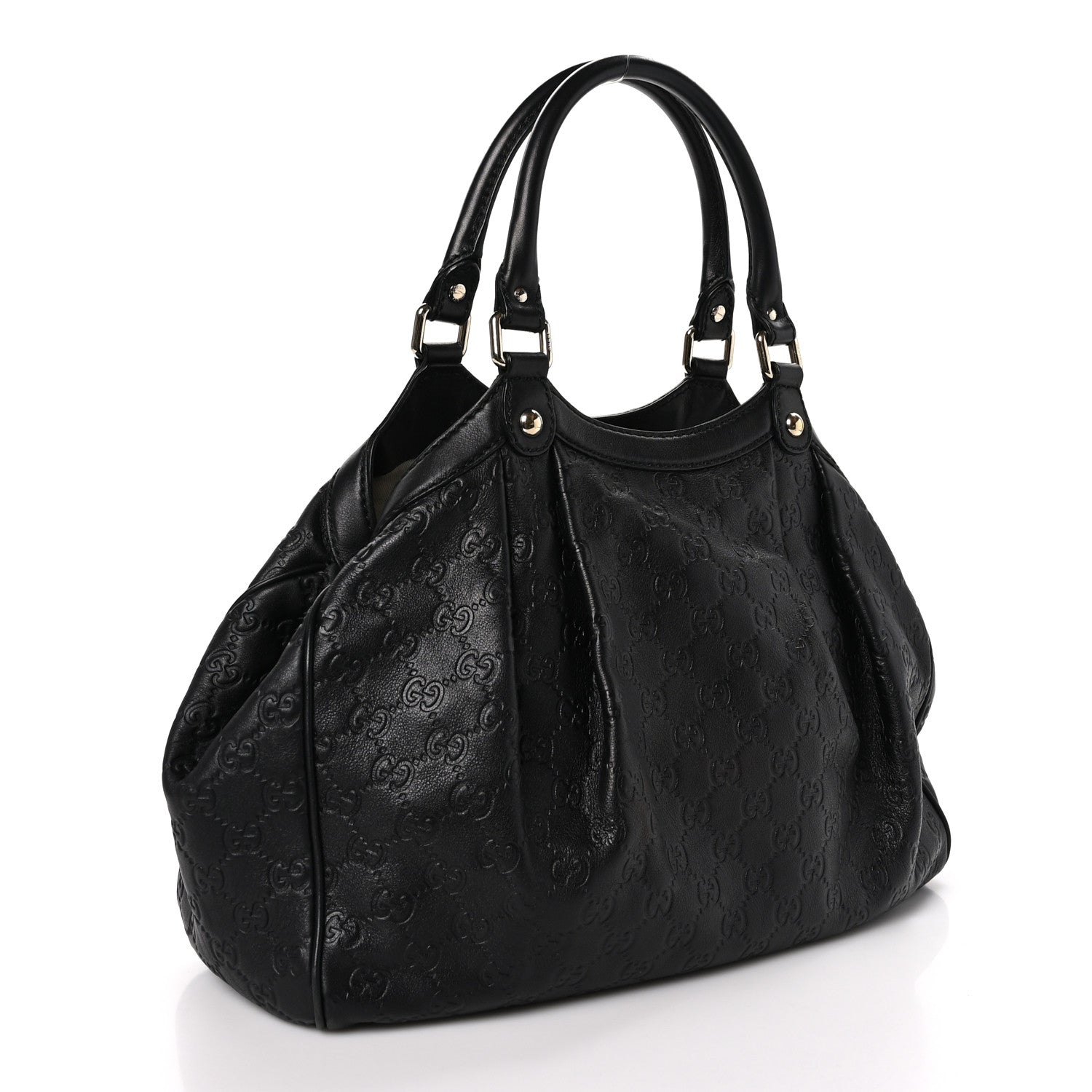 Gucci Guccissima Medium Sukey Tote Black 3 of 10