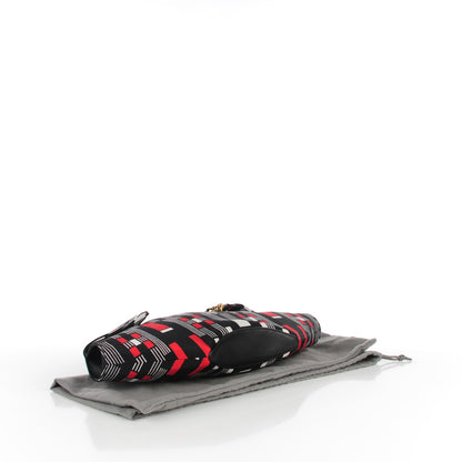 Alexander McQueen Silk Geometric Print De Manta Clutch Black 4 of 7