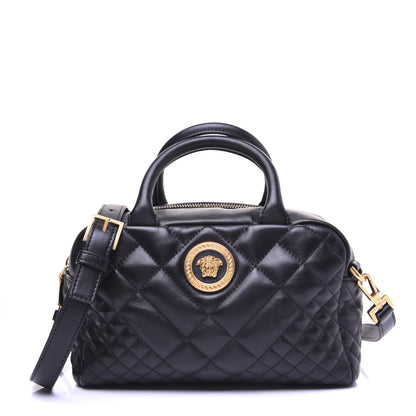 Versace Nappa Quilted Icon Bowler Bag Black 1 of 14