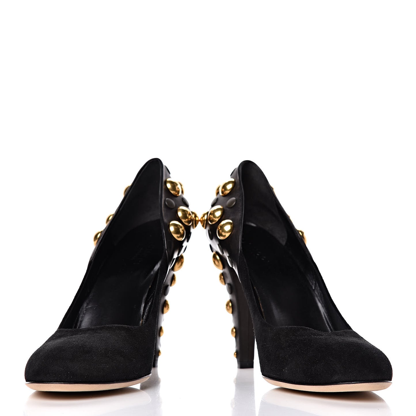 Suede Studded Babouska Pumps 38.5 Black