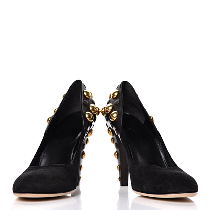 Gucci Suede Studded Babouska Pumps 38.5 Black 5 of 11