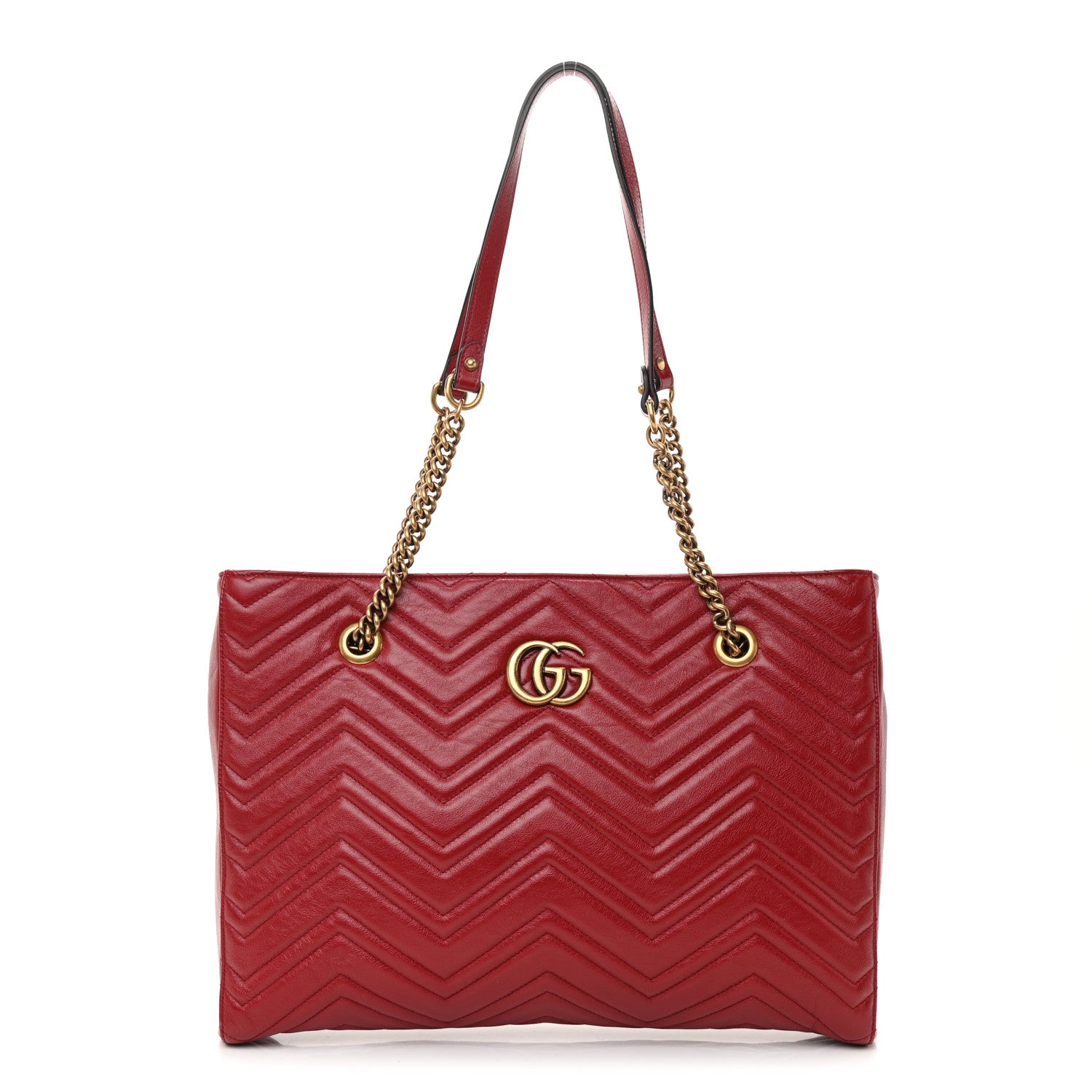 Gucci Azalea Calfskin Matelasse Medium GG Marmont Slim Tote Romantic Cerise 1 of 7