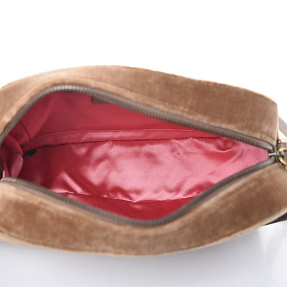 Gucci Velvet Matelasse Small GG Marmont Chain Shoulder Bag Taupe 5 of 7