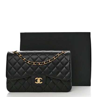 Chanel Lambskin Quilted Jumbo Double Flap Black 11 of 11