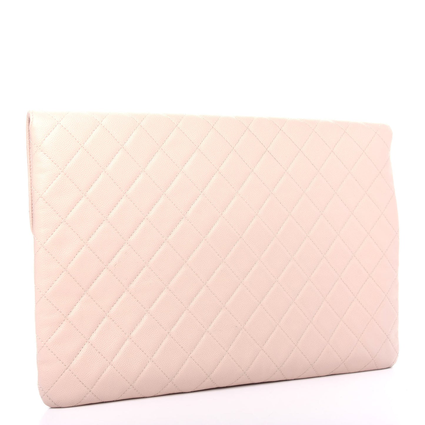 Caviar Quilted Large Golden Class Pouch Light Pink