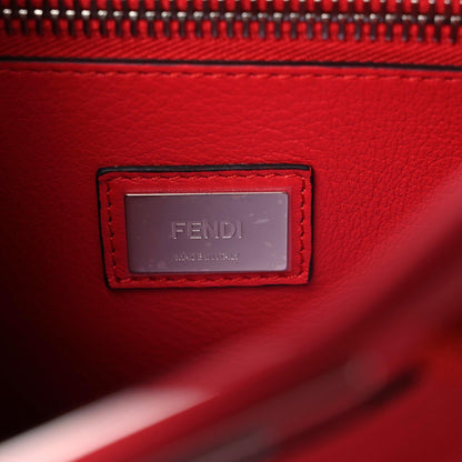 Fendi Vitello Seta Studded Medium Peekaboo Iconic Satchel Fiamma 9 of 10