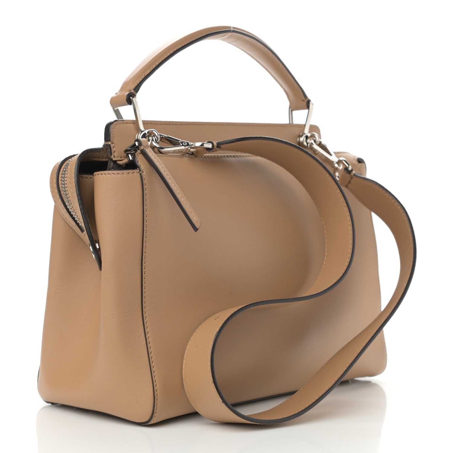 Fendi Calfskin Flowerland Studded Dotcom Satchel Cuoio Multicolor 3 of 15