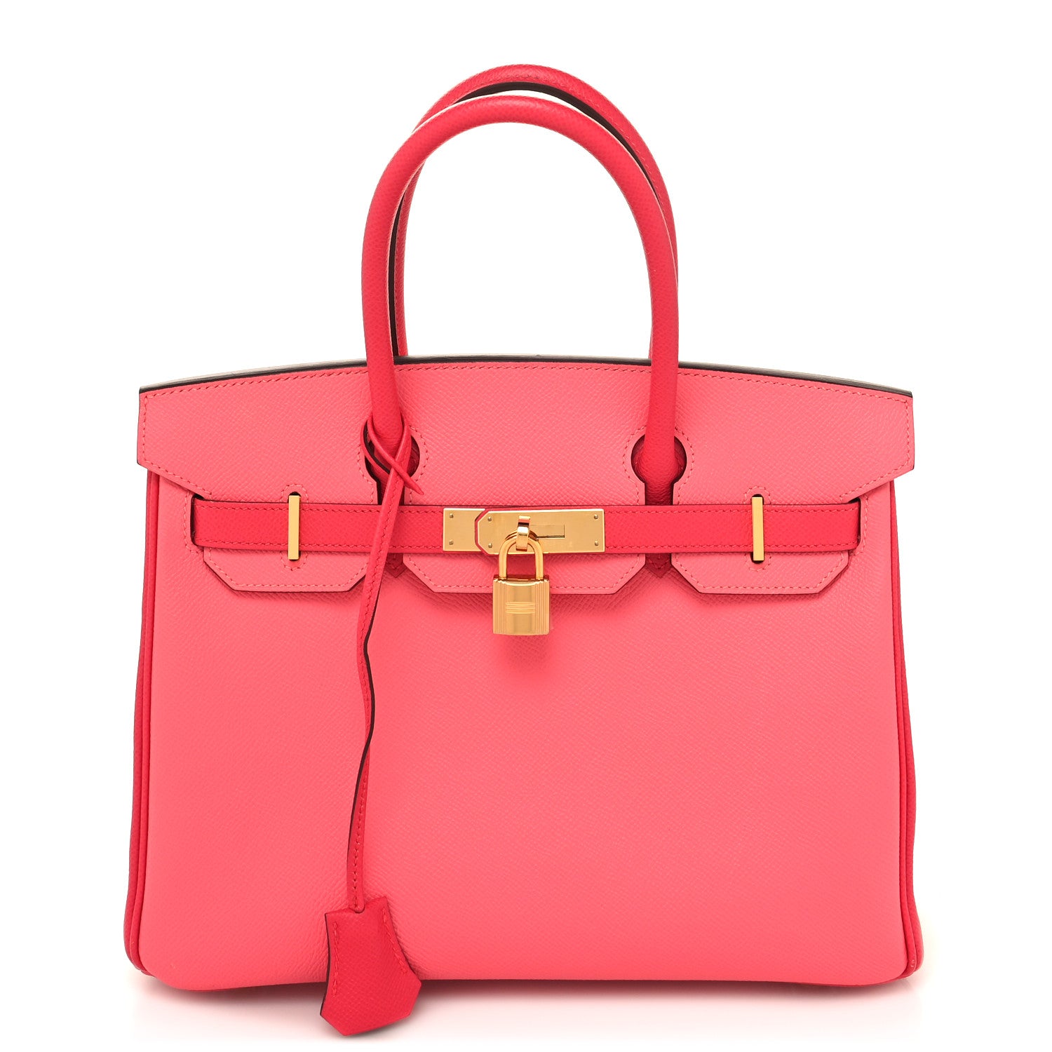 Hermes Epsom Horseshoe Bi-Color Birkin 30 Rose Azalee Rose Extreme 1 of 14