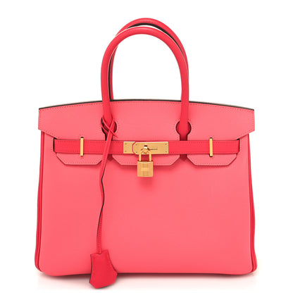 Hermes Epsom Horseshoe Bi-Color Birkin 30 Rose Azalee Rose Extreme 1 of 14