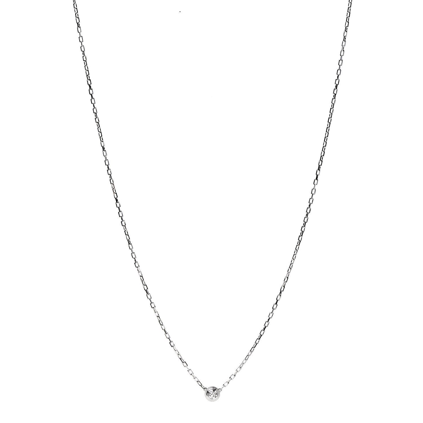 18K White Gold Diamond XS D'Amour Pendant Necklace