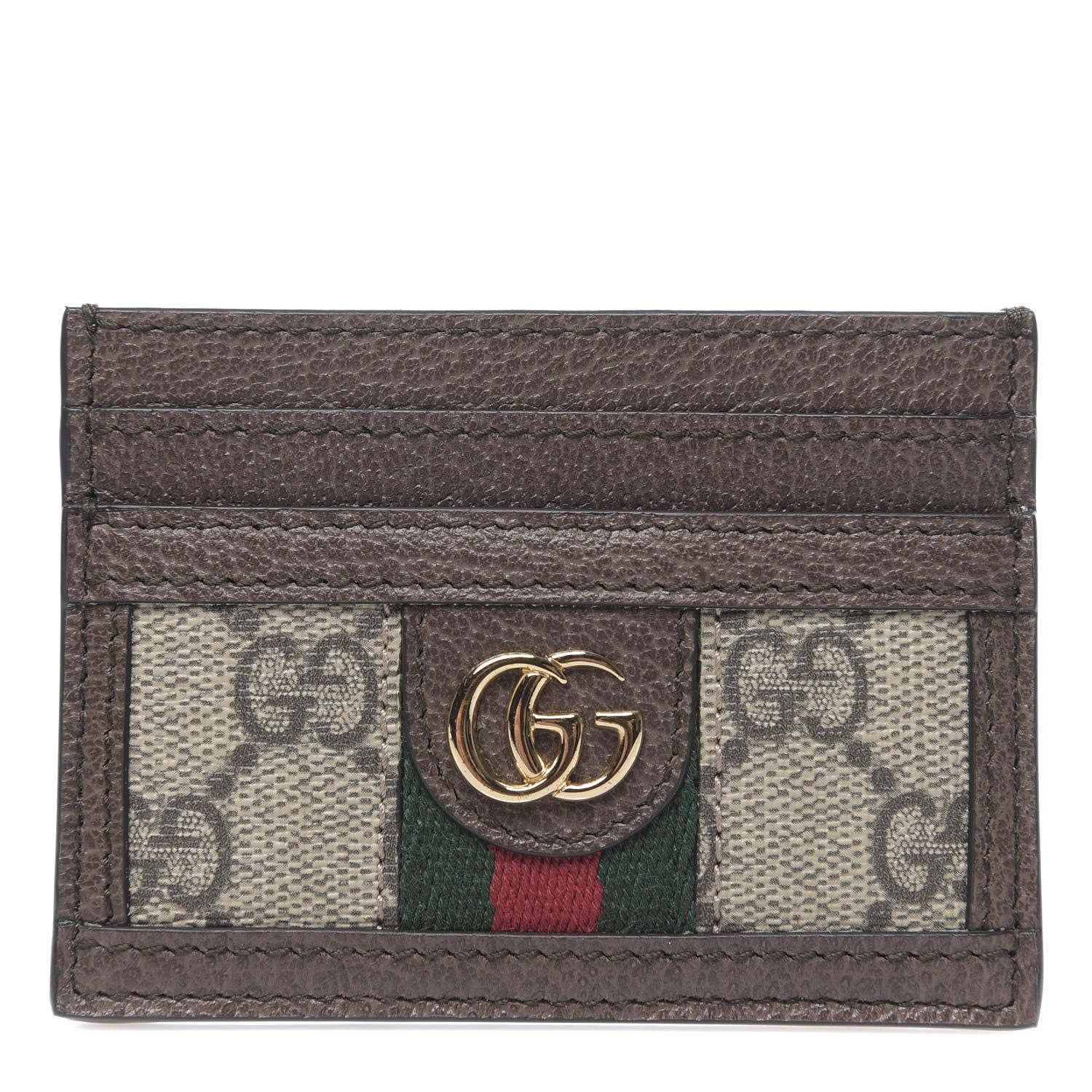 Gucci GG Supreme Monogram Ophidia Card Holder Brown 1 of 5