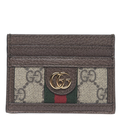 Gucci GG Supreme Monogram Ophidia Card Holder Brown 1 of 5