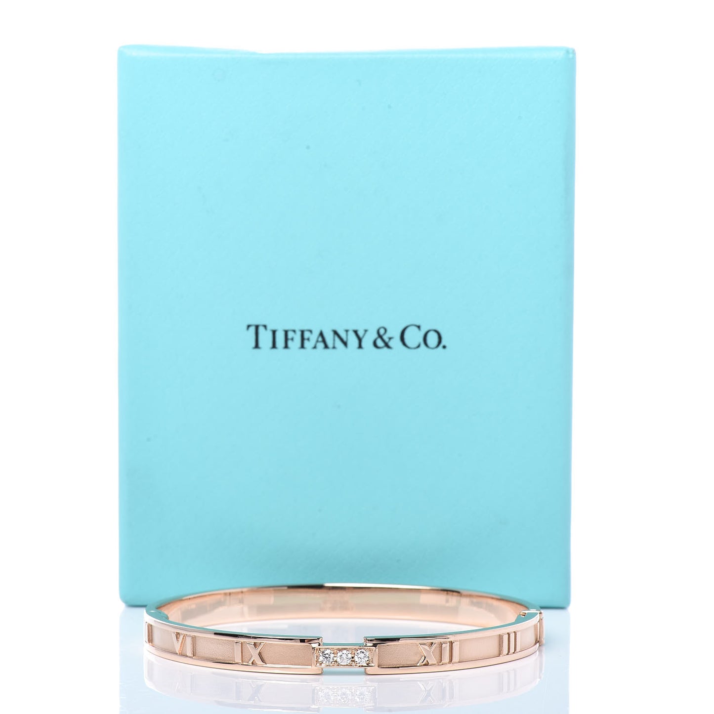 18K Rose Gold Diamond Atlas Closed Hinged Bangle Bracelet