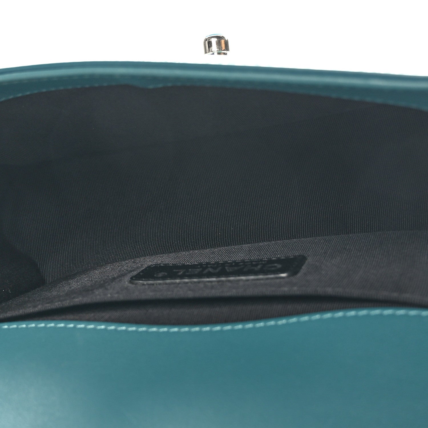 Chanel Patent Calfskin Quilted Small Plexiglass Boy Flap Turquoise 5 of 9