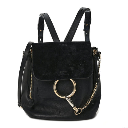 Chloe Suede Calfskin Small Faye Backpack Black 1 of 11