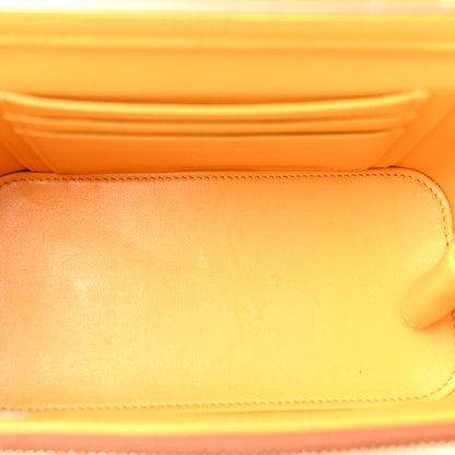Chanel Lambskin Quilted Small Top Handle Vanity Case With Chain Light Brown Yellow 5 of 10
