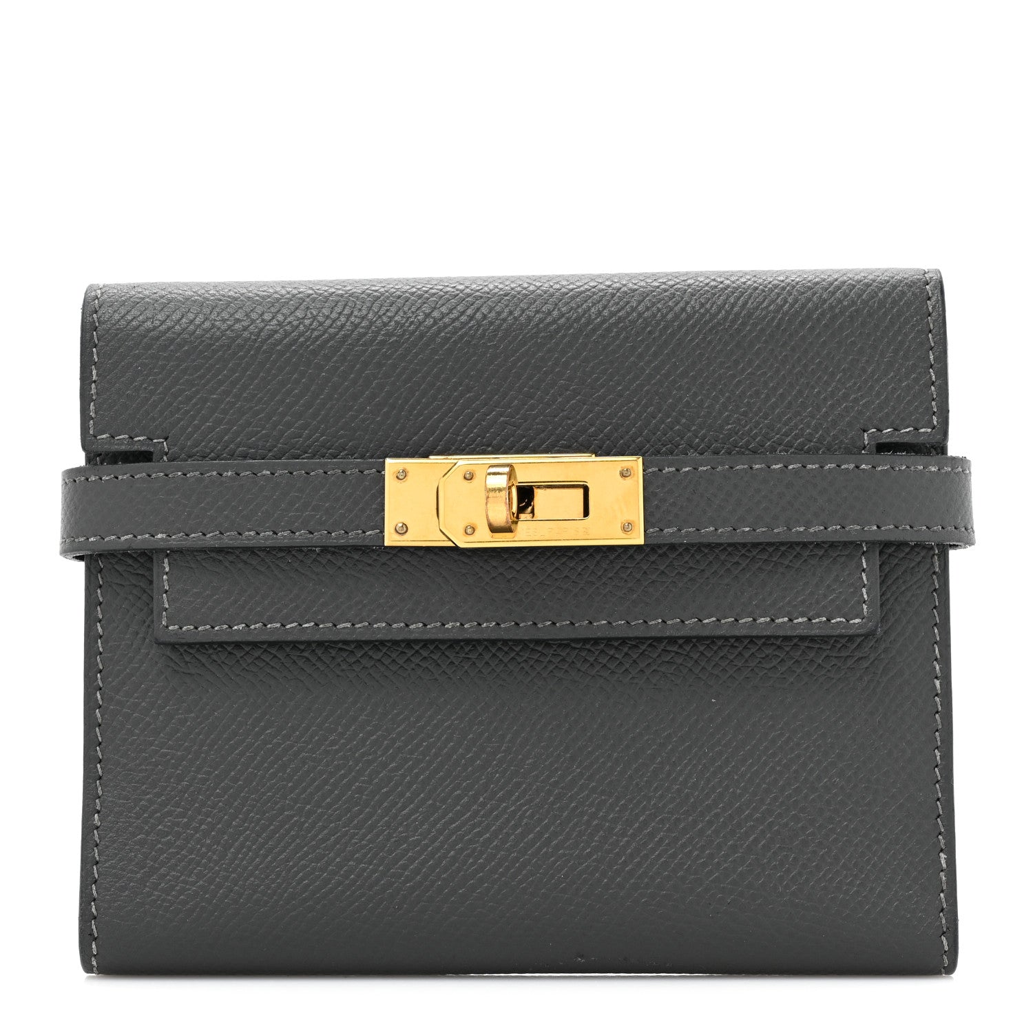 Hermes Courchevel Kelly Compact Wallet Graphite 1 of 12