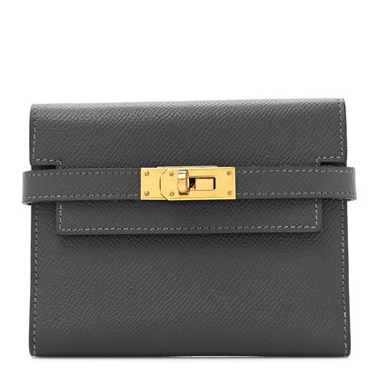 Hermes Courchevel Kelly Compact Wallet Graphite 1 of 12