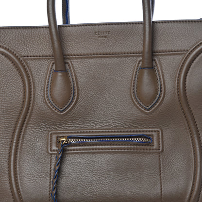 Celine Supple Calfskin Medium Phantom Luggage Khaki Cobalt Trim 9 of 14