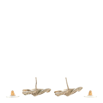 Chanel Crystal Twisted CC Earrings Light Gold Pale Pink 3 of 6