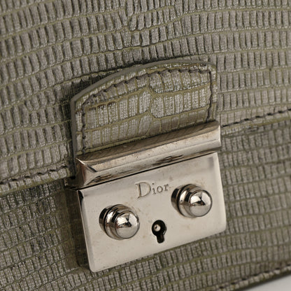 Christian Dior Metallic Lizard Miss Dior Promenade Pouch Gunmetal 11 of 12