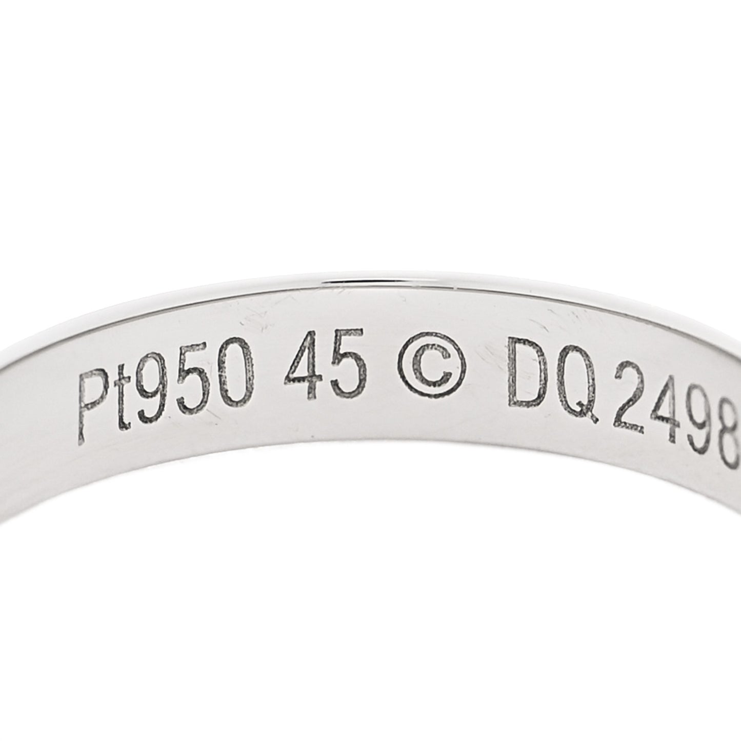 Platinum 3mm C De Cartier Wedding Band Ring 45 3.25