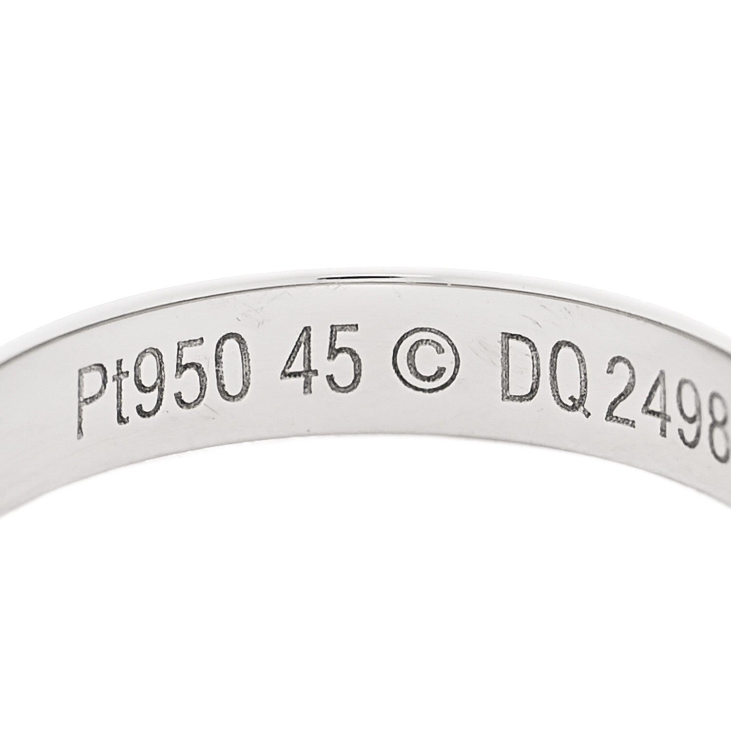 Cartier Platinum 3mm C De Cartier Wedding Band Ring 45 3.25 4 of 6