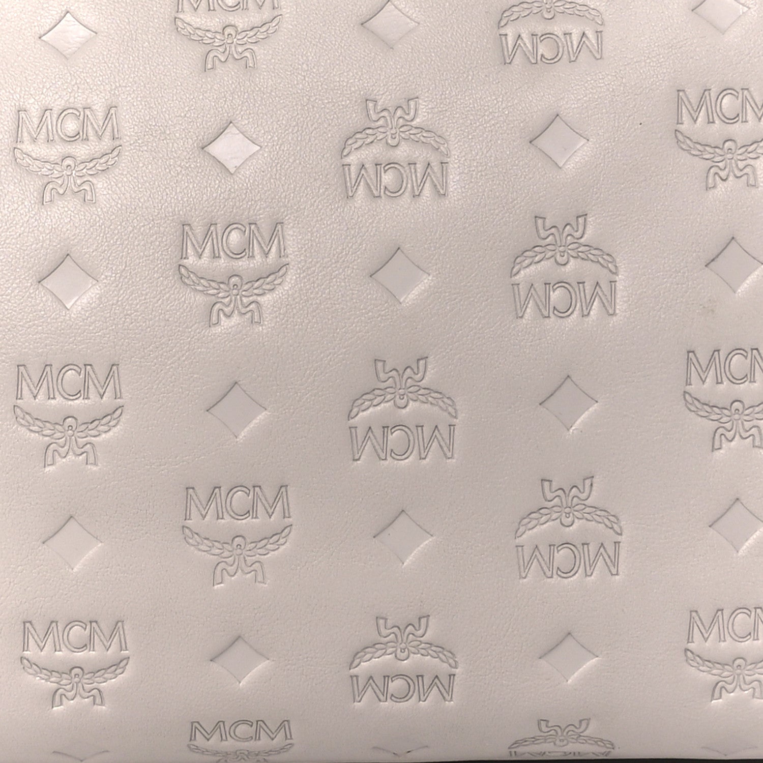 MCM Calfskin Ottomar Monogram Essential Boston Bag Dove 9 of 12