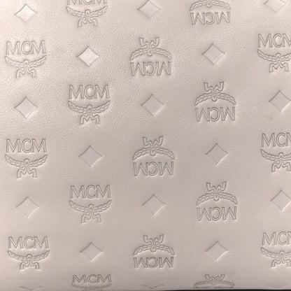 MCM Calfskin Ottomar Monogram Essential Boston Bag Dove 9 of 12