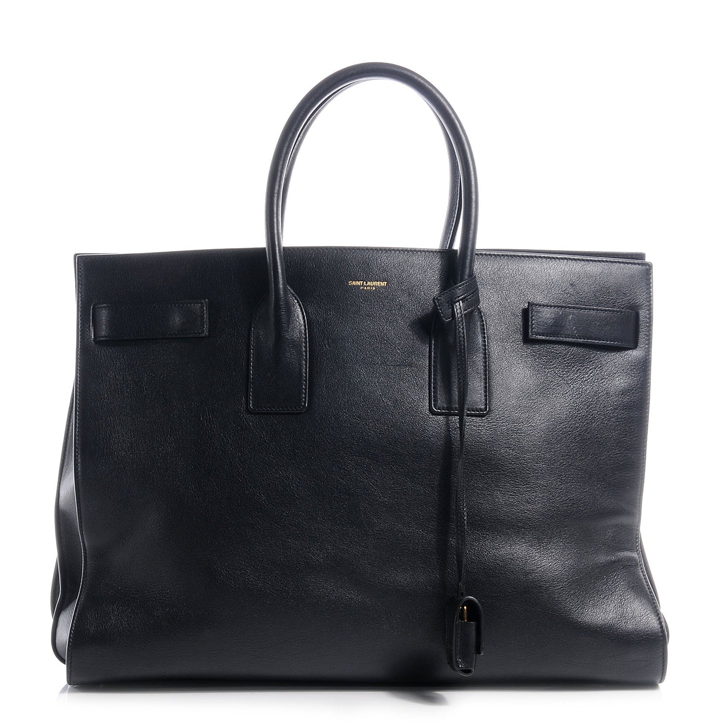 Leather Large Sac de Jour Carryall Black