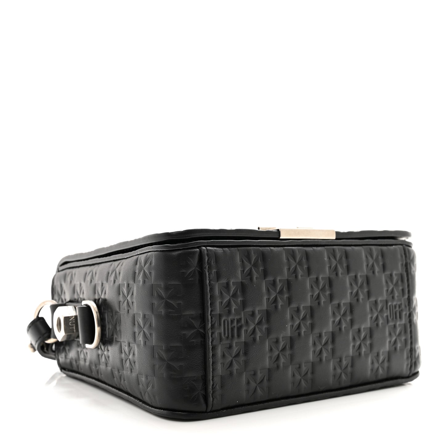 Embossed Mini Diag Binder Clip Bag Black