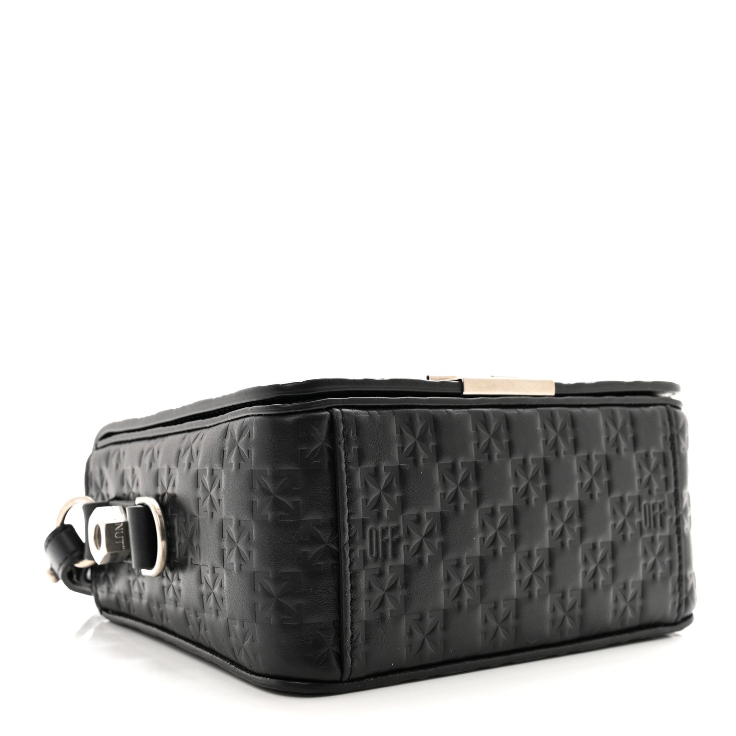 Off-White Embossed Mini Diag Binder Clip Bag Black 4 of 13