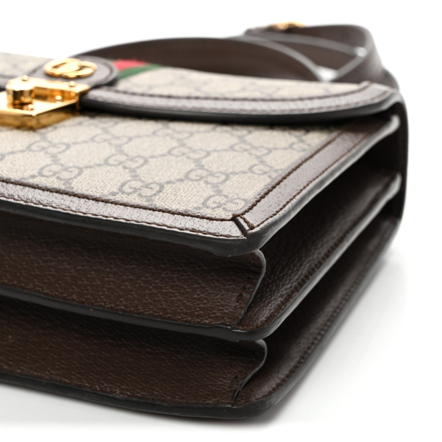 Gucci GG Supreme Monogram Textured Dollar Calfskin Web Small