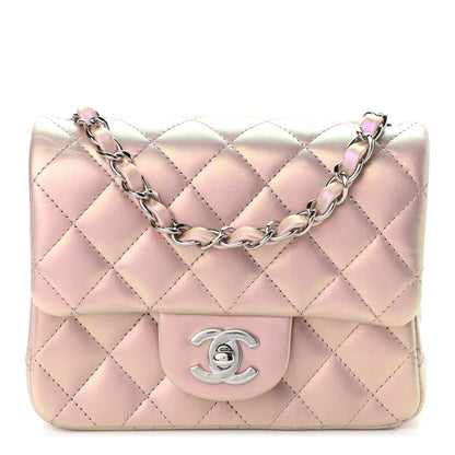 Chanel Iridescent Lambskin Quilted Mini Square Flap Pink 1 of 12