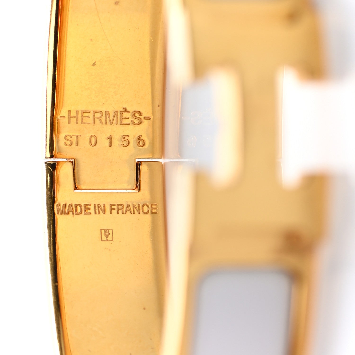 Hermes Enamel Narrow Clic Clac H Bracelet PM White 3 of 3