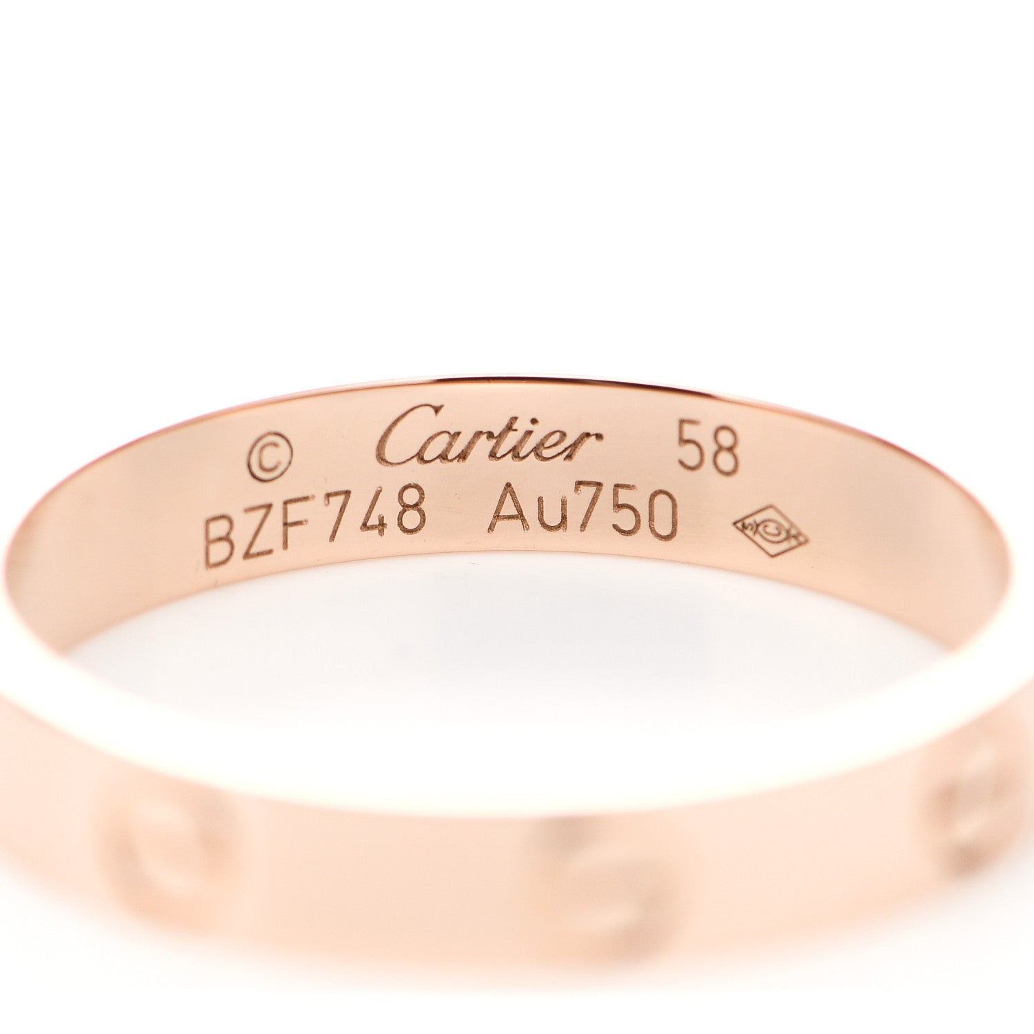 Cartier 18K Pink Gold 3.5mm LOVE Wedding Band Ring 58 8.25 4 of 4