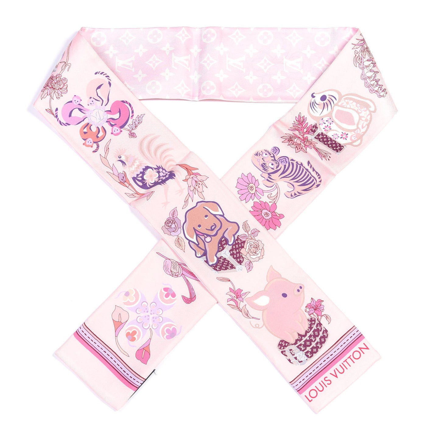 Silk Monogram Superstition Bandeau Light Pink