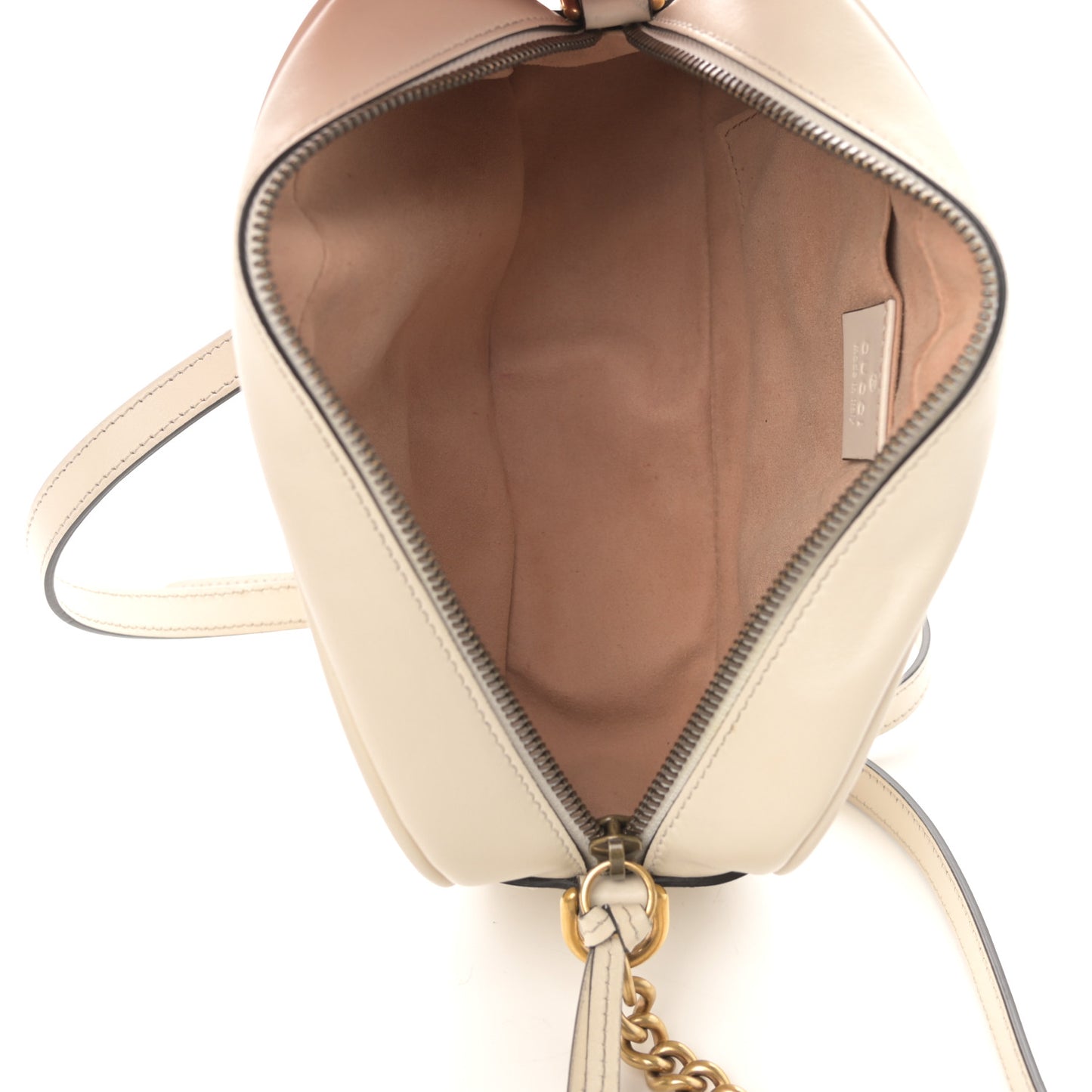 Calfskin Matelasse Small GG Marmont Chain Shoulder Bag White