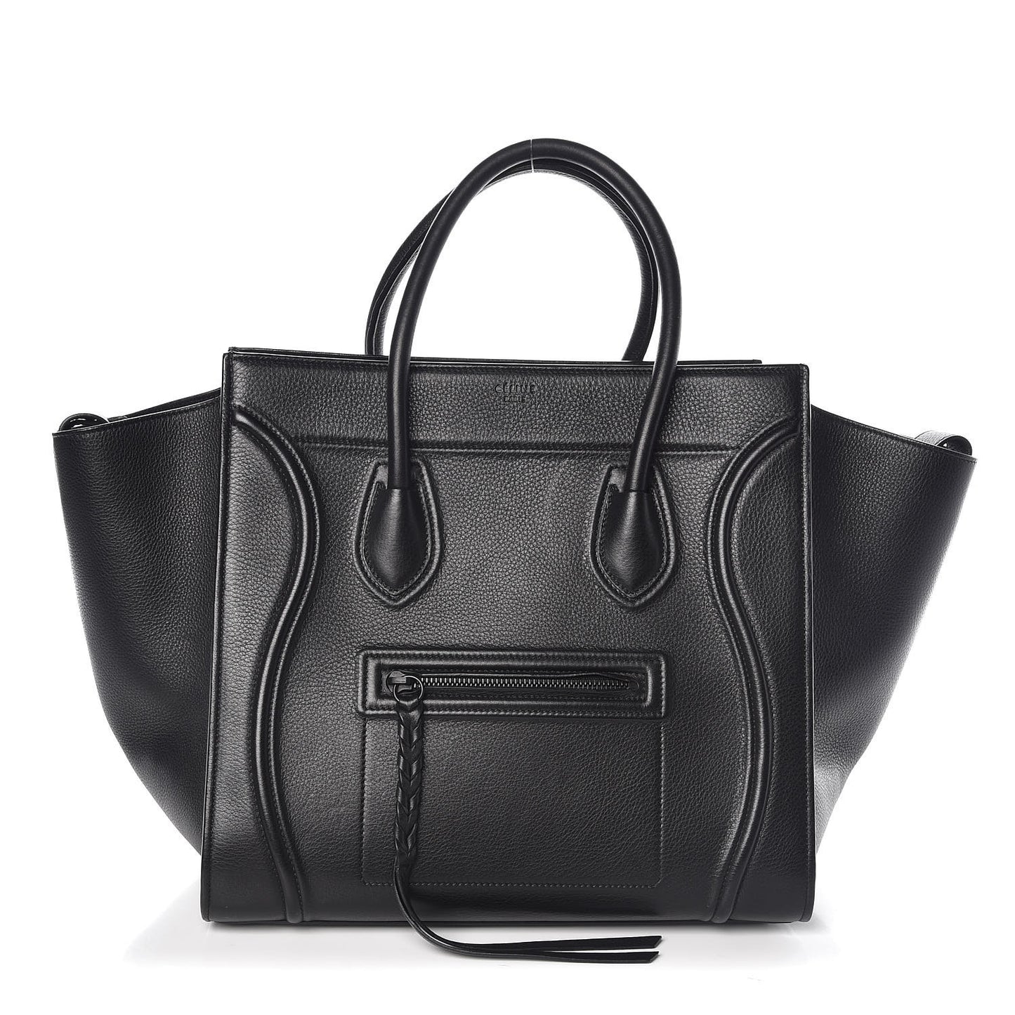 Supple Calfskin Medium Phantom Luggage Black