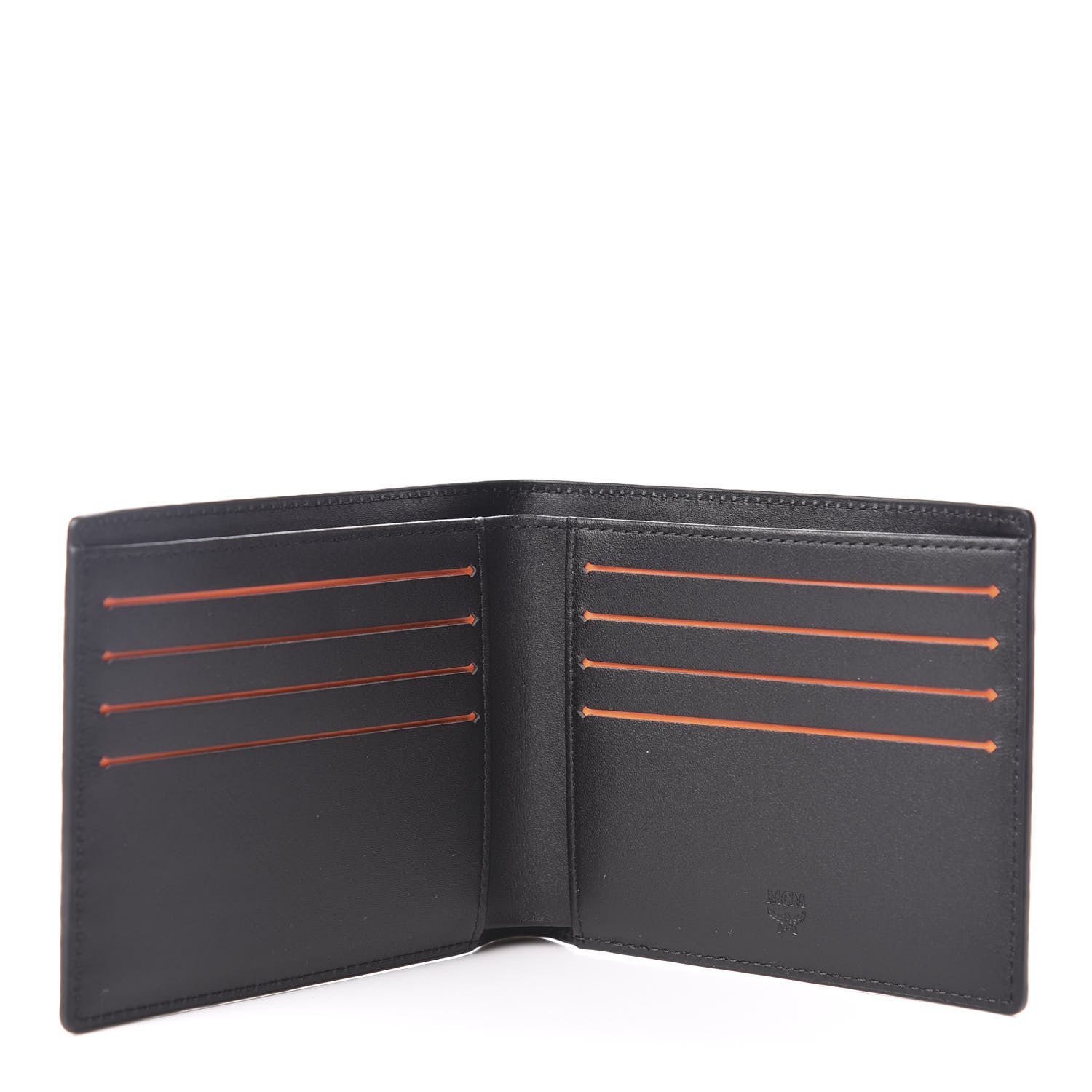 MCM Grained Calfskin Logo Bi-Fold Wallet Black 5 of 9