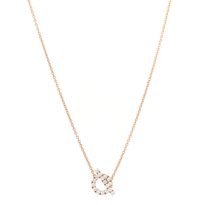Hermes 18K Rose Gold Diamond Finesse Pendant Necklace 1 of 4