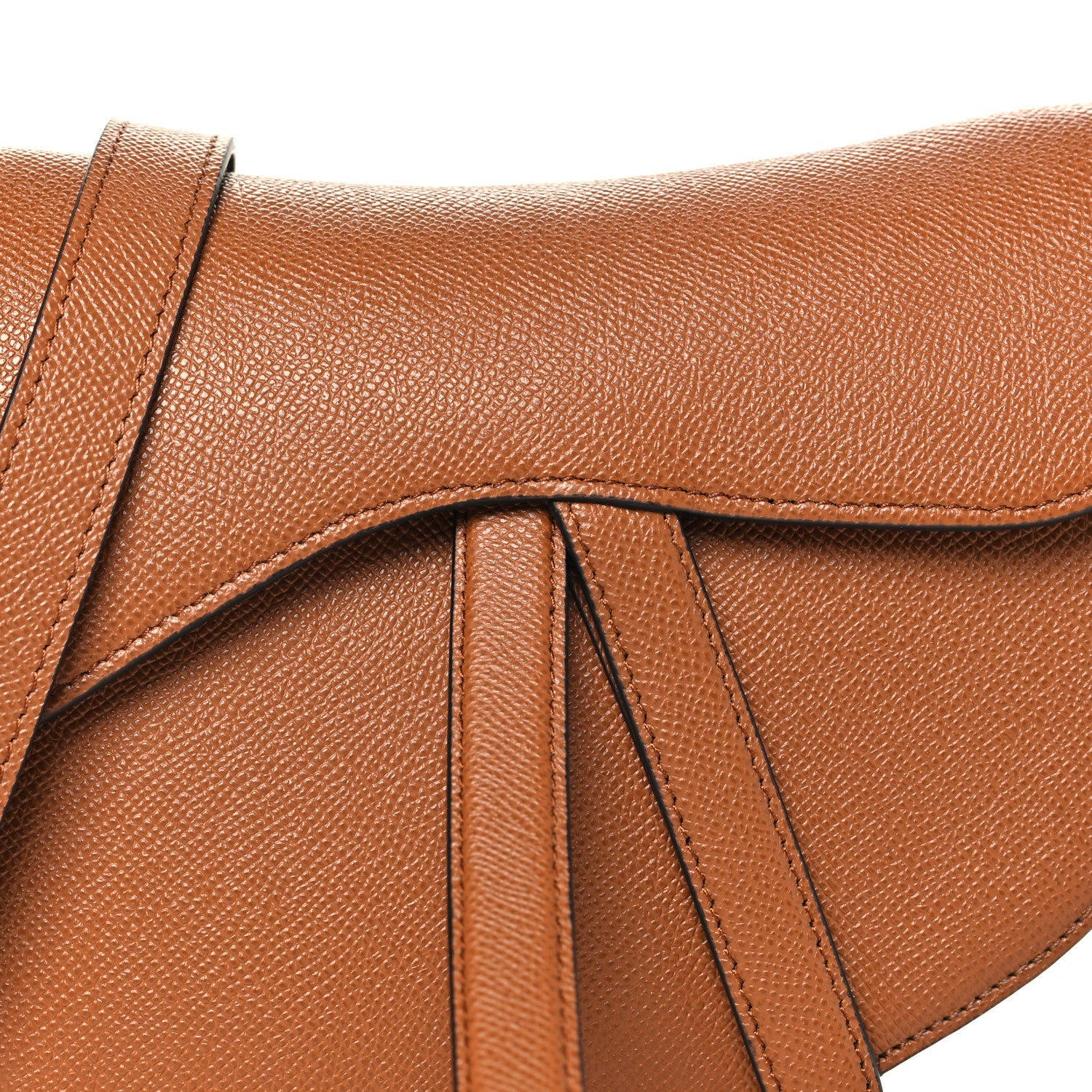 Christian Dior Grained Calfskin Saddle Bag With Strap Camello 7 of 9