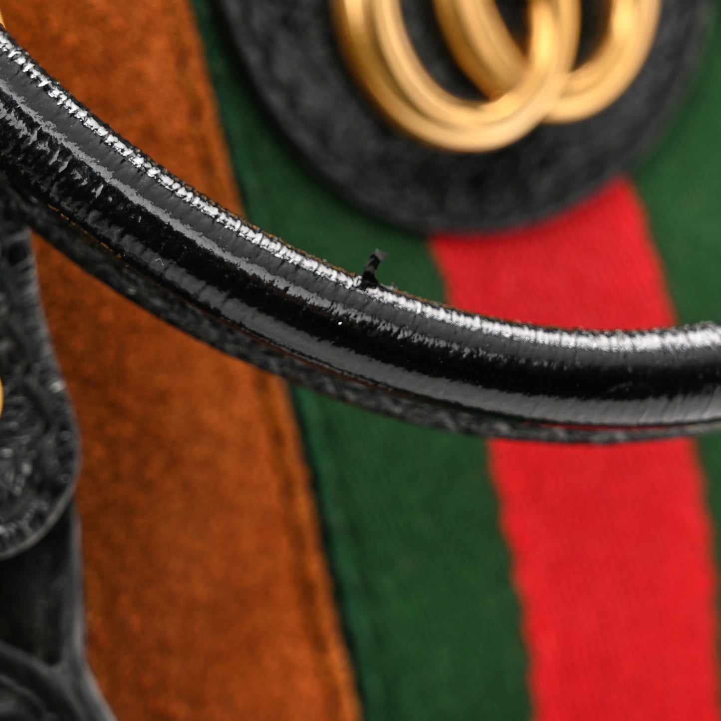 Suede Ophidia Medium Re(Belle) Top Handle Bag Nocciola Black