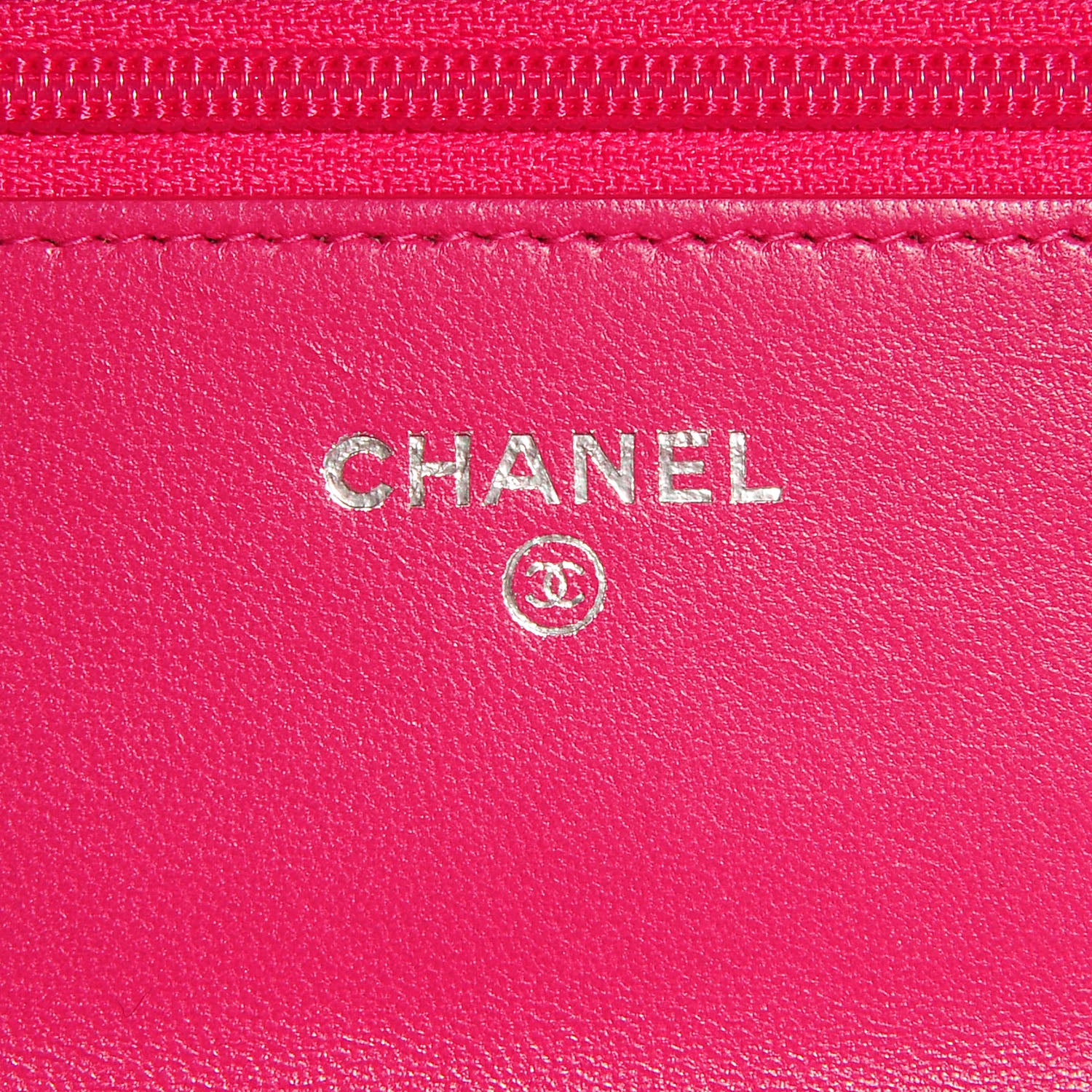 Chanel Lambskin Wallet On Chain WOC Fuchsia 6 of 8